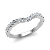 Diamond Wedding Band -Three stone Split Shank Ring 14K Gold 0.25 ct I1 - White Gold