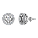 18K Gold Diamond Stud Earrings Round Shape 0.67 carat-G,VS - White Gold