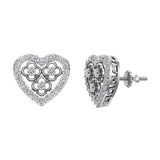 0.95 ctw Diamond Heart Shape Earrings in 14K Gold-G,SI - White Gold