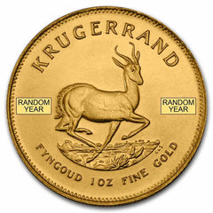 South African 1 oz Gold Krugerrand Coin BU (Random Year)