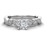 Circle marquee designer diamond engagement rings 18K 0.60 ct G VS - White Gold