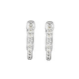 14K White 1/4 CTW Diamond Inside-Outside 14.5 mm Hoop Earrings-I,I1 - White Gold