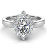 April Birthstone Classic Marquise Diamond Ring 18K Gold-G,VS - White Gold
