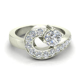 Promise Snake Love Knot Diamond Ring 14K Gold 1.00 ctw (I,I1) - White Gold