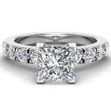 Princess Cut Diamond Engagement Rings GIA 18K 1.20 ctw - White Gold