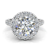 Moissanite Halo Engagement Rings for Women 14k Gold 4.30 carat-G,SI - White Gold