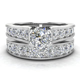 Riviera Wedding Ring Bridal Set Round Cut 1.80 carat 18K Gold-G,SI - White Gold