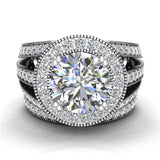 4.96 ct Moissanite Diamond Wedding Rings Bridal Set Round brilliant VS - White Gold