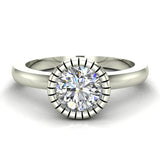 0.75 Carat Simple Vintage Engagement Ring 18K Gold (G,SI) - White Gold