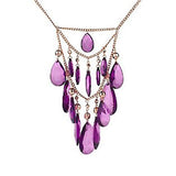 Faceted Teardrop Bead Tiered 16-3/4" Adj. Statement Necklace