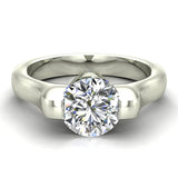 Classic Round Solitaire Diamond Engagement Ring 1.00 ctw 18K Gold-G,SI - White Gold