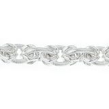 Sterling 6-3/4" Polished and Textured Status Link Bracelet, 27.6g