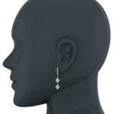 Kite Diamond Dangle Earrings Dainty Drop Style 14K Gold 1.14 ct-I,I1 - White Gold
