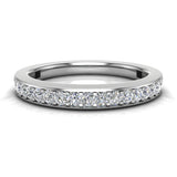 Diamond wedding band princess cut quad illusion wedding ring 14K Gold 0.40 ct SI - White Gold