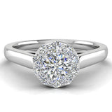 0.33 CT Round Diamond Halo Promise Ring in 14k Gold (I,I1) - White Gold