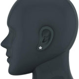 Star Shape Diamond Cluster Stud Earrings 0.50 ct 18K Gold-G,VS - White Gold