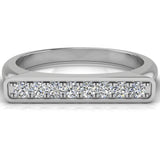 Stacking Bar Ring Diamond Wedding or Anniversary 0.14 ct 14K Gold-G,SI - White Gold