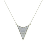 14K Gold Chevron Shape Arrow Pavé set Diamonds Necklace 0.50 Ct-I1 - White Gold