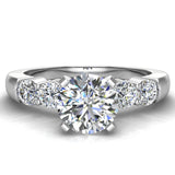 Diamond Engagement Ring Shoulder Accent Diamonds 14K Gold-I,I1 - White Gold