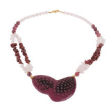 "As Is" Lee Sands Gemstone & Feather Inlay Necklace