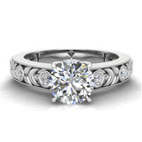 Solitaire Diamond Engagement Ring Women GIA Round Brilliant 14K Gold 1.35 ct G-SI - White Gold