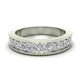 0.87 ct Diamond Tapering Shank Eternity Band Wedding Ring 18K Gold-G,SI - White Gold