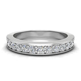 Wedding Band matching to Three-stone Princess-cut wedding ring 18K Gold G,VS - White Gold