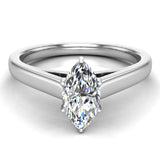 Marquise Cut Earth-mined Diamond Engagement Ring 14k Gold (G,I1) - White Gold