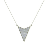 14K Gold Chevron Shape Arrow Pavé set Diamonds Necklace 0.50 ct-I2 - White Gold