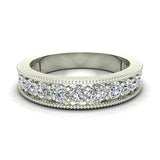 0.87 ct Diamond Tapering Shank Eternity Band Wedding Ring 18K Gold-G,I1 - White Gold
