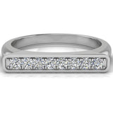 Stacking Bar Ring Diamond Wedding or Anniversary 0.14 ct 18K Gold-G,VS - White Gold