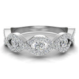 18K Gold Intertwined Diamond Wedding Ring 0.75 Carat (G,VS) - White Gold