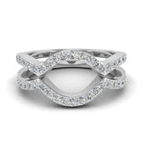 0.45 Ct Diamond Wedding Bands matching Criss Cross Intertwined Ring J,I1 - White Gold