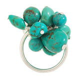 Turquoise Bead Sterling Stretch Ring