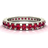Ruby 2.25 mm Stackable Eternity Band 14K Gold - White Gold