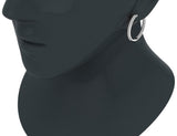 18K Hoop Earrings 29mm Diamond Line Setting Click-in Lock 1.52 ct-G,VS - White Gold