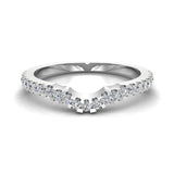 Diamond Wedding Band -Three stone Split Shank Ring 14K Gold 0.25 ct VS - White Gold