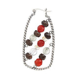 "As Is" HUEtopia Sterling Multi-gemstone Bead Earrings
