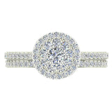 0.88 ct Illusion Solitaire Diamond Wedding Ring Set 14K Gold (G,SI) - White Gold