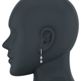 Teardrop Diamond Dangle Earrings Dainty Drop Style 18K Gold 0.92 ct-G,VS - White Gold