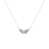 18K Gold Necklace Feather & Wings Diamond Pendant 0.74 ctw G,VS - White Gold