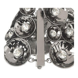 "As Is" Multi- Row Gunmetal & Crystal Concave Disc Bracelet