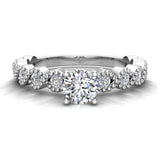 18K Gold Evil Eye Engagement Ring Round Cut Diamond 0.65 carat-VS - White Gold
