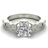 0.93 Carat Vintage Engagement Ring Settings 18K Gold (G,SI) - White Gold