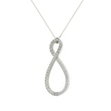 18K Gold Necklace 1.15 ct tw Diamond Infinity Pendant G,VS - White Gold
