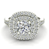 Cushion Halo Diamond Engagement Ring 1.35 cttw 14K Gold-SI - White Gold