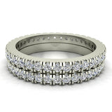 Exquisite Stacking Diamond Eternity Wedding Bands 0.86 ct 14K Gold-G,I1 - White Gold