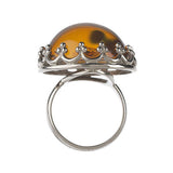 Artisan Crafted Sterling Bold Baltic Amber Royal Domed Ring