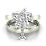 Trendsetter Fashion Palm Tree Diamond Ring 0.31 ctw 14K Gold-G,I1 - White Gold