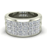 Luminous Princess Halfway Diamond Wedding Band 2.40 ct 18K Gold-G,SI - White Gold
